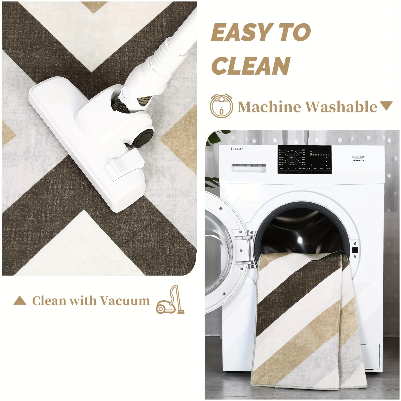 1 PC Modern Area Rug Large Living Room Rug Washable Rug Stain Resistant Easy Cleaning Indoor Carpet Non Slip Non Shedding Area Rug Low Pile Soft Floor Cover Folding Area Rug For Bedroom Dining Room Office, Brown