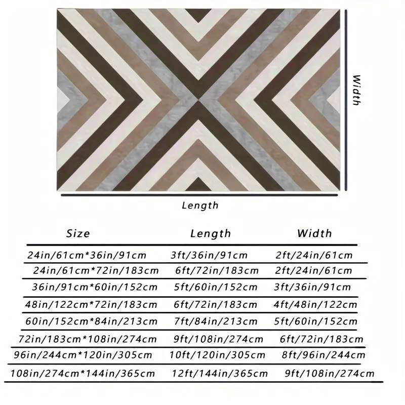 1 PC Modern Area Rug Large Living Room Rug Washable Rug Stain Resistant Easy Cleaning Indoor Carpet Non Slip Non Shedding Area Rug Low Pile Soft Floor Cover Folding Area Rug For Bedroom Dining Room Office, Brown