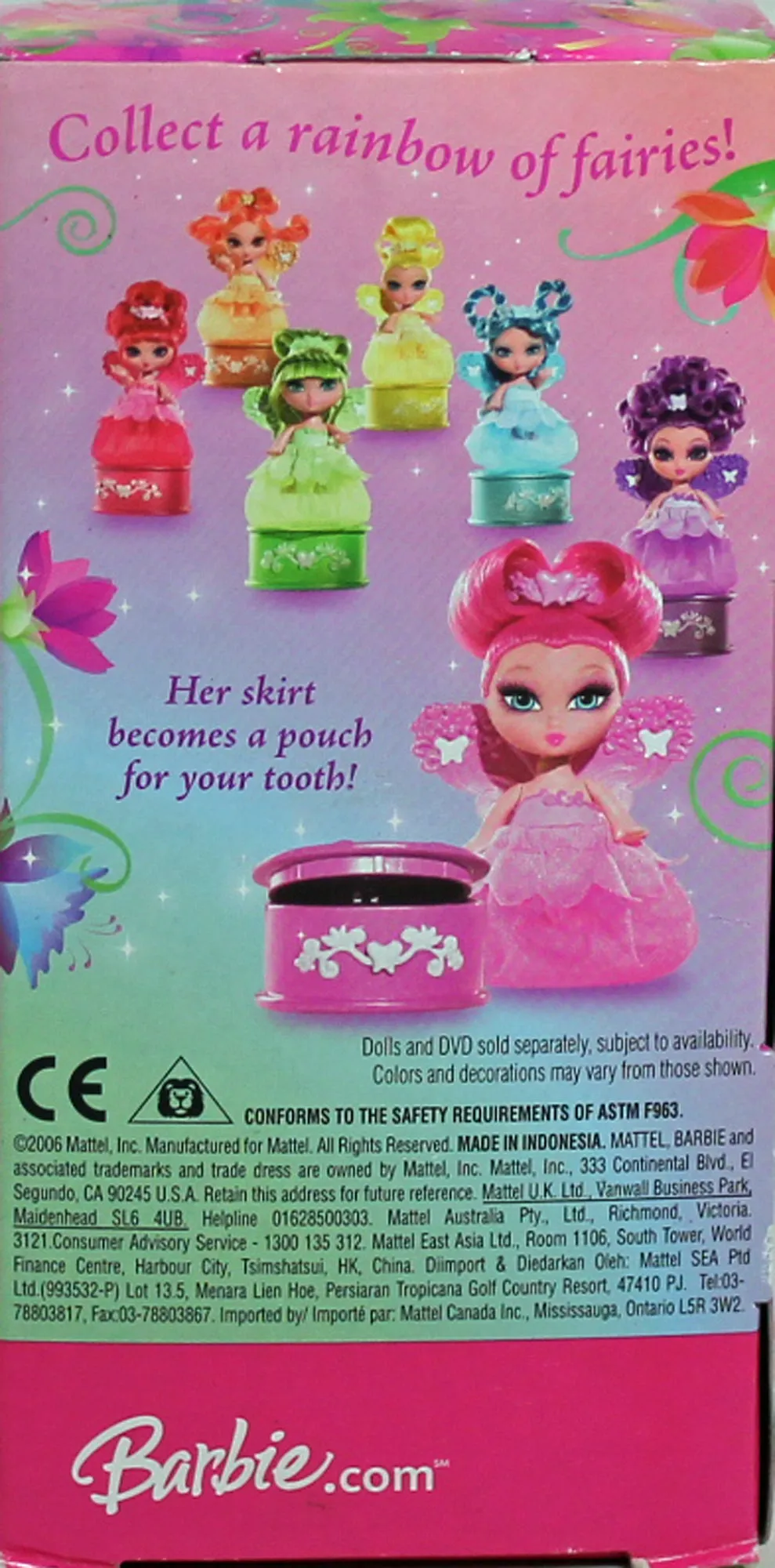 2006 Fairytopia Rainbow Tooth Fairy Barbie (K8146) - Pink