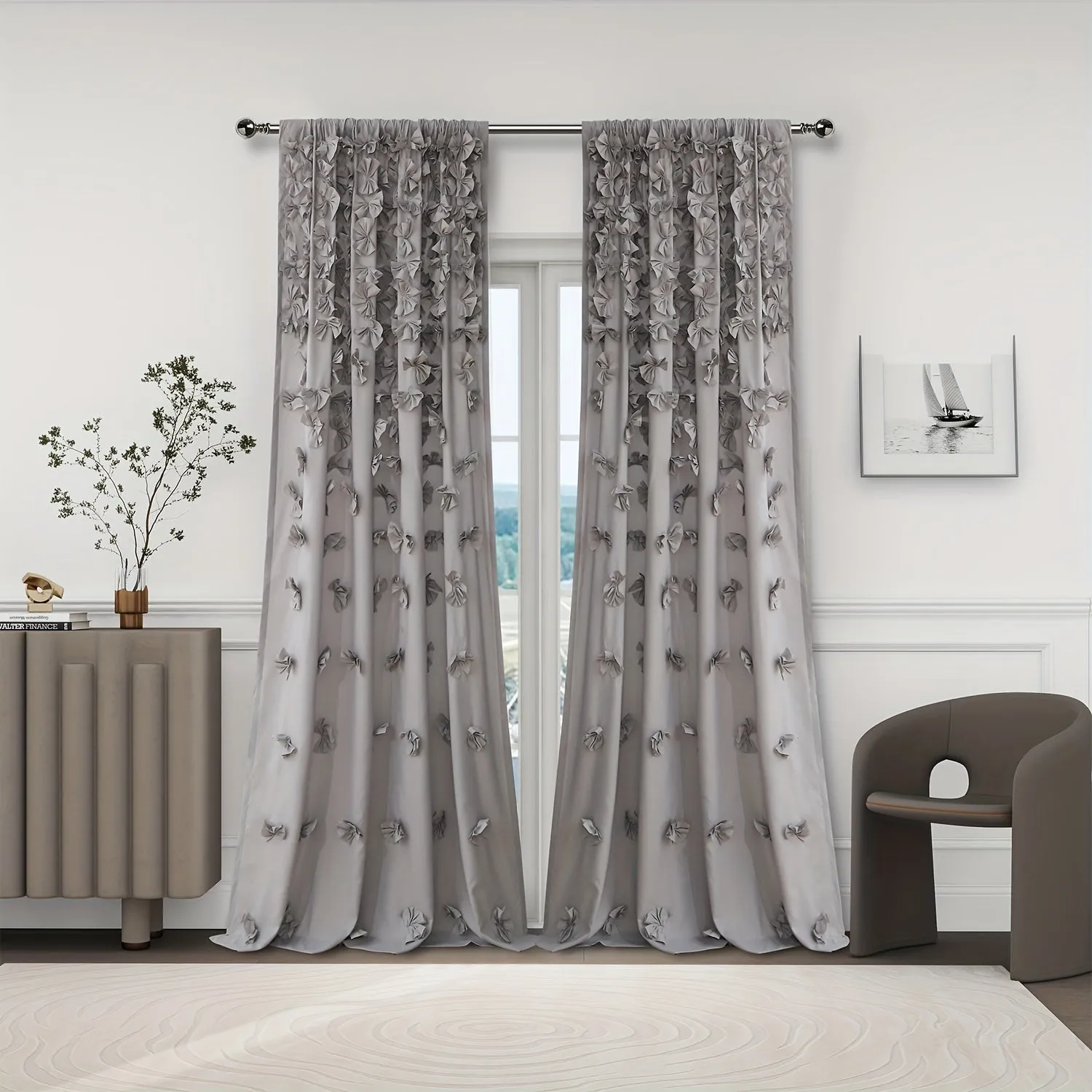 2PC Butterflies Window Curtains For All Seasons