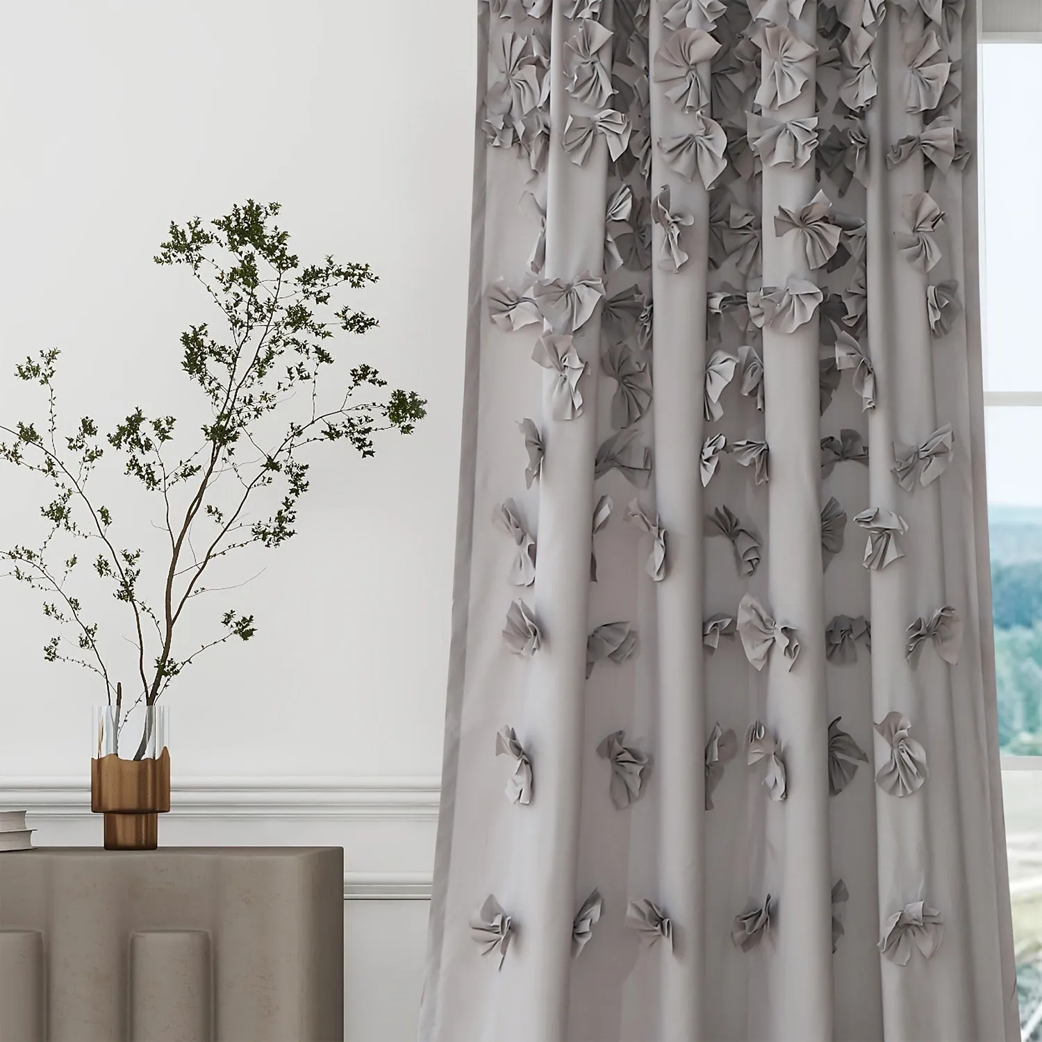 2PC Butterflies Window Curtains For All Seasons