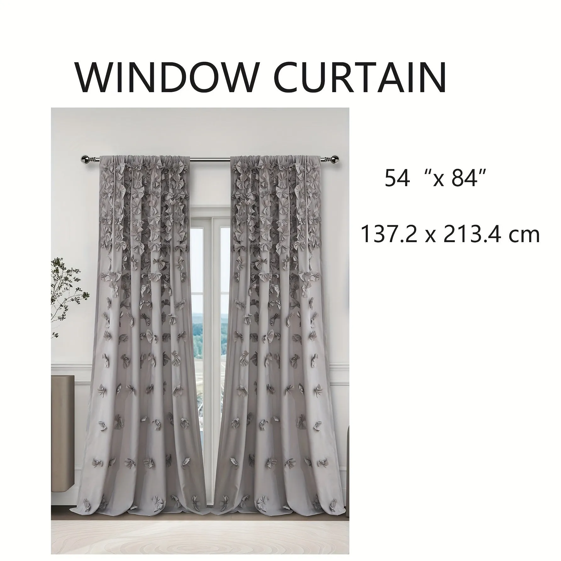 2PC Butterflies Window Curtains For All Seasons