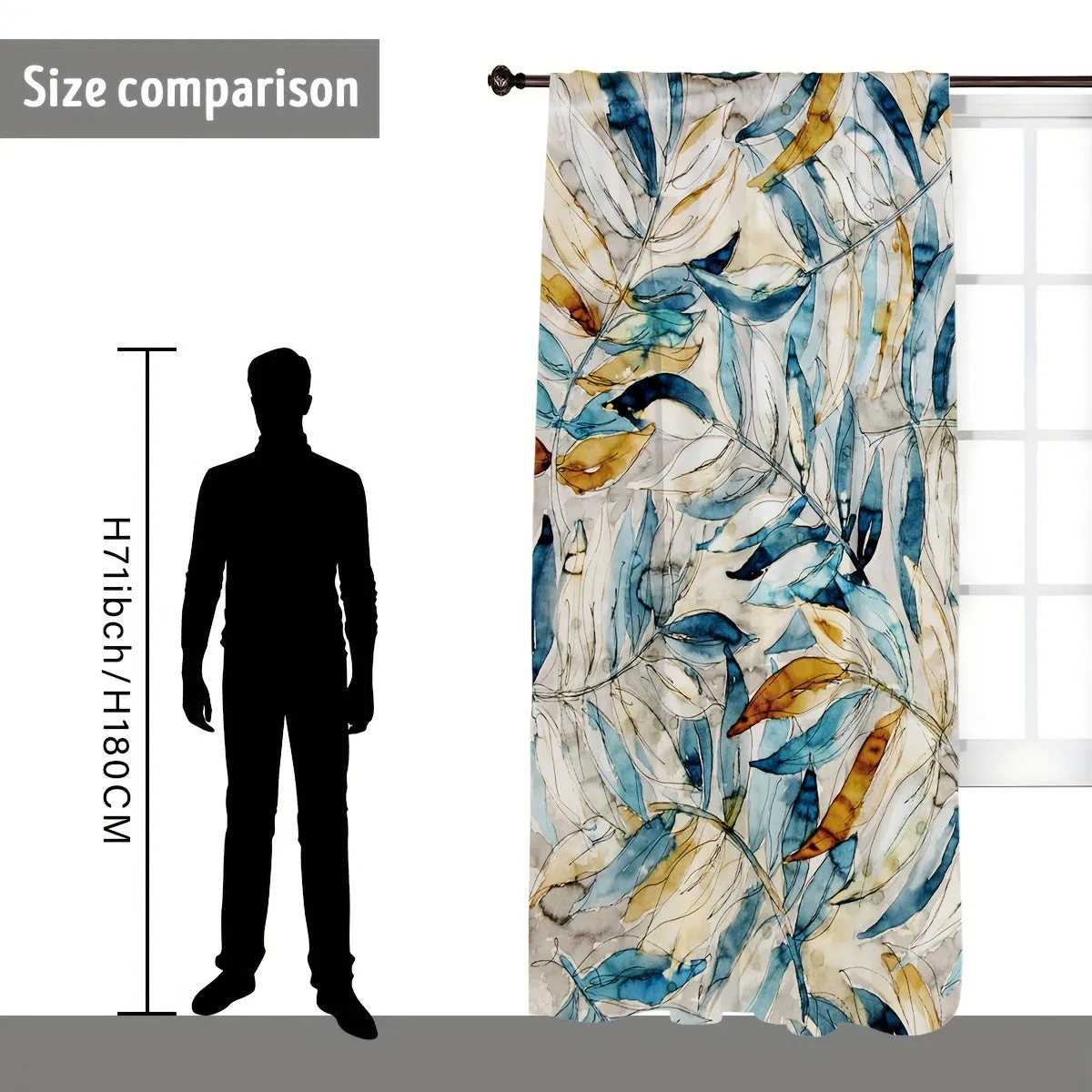 2pcs abstract colorful leaves 100% full blackout covered film waterproof curtain 3D digital printing bedroom living room home decoration thread curtain