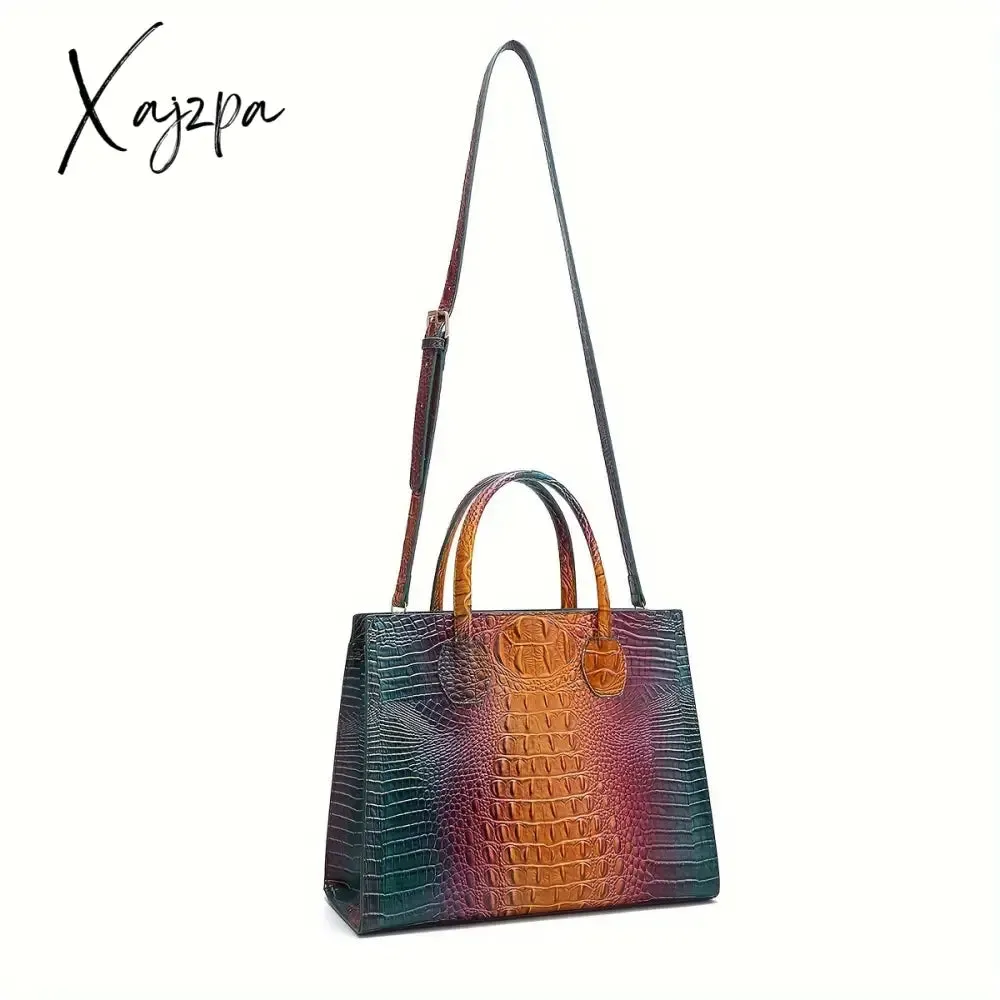 3-Piece Crocodile Print Handbag Set - Fashionable Vintage Style, Multi-Functional Top Handle Crossbody, Business Clutch & Coin Purse - Spacious, Secure, Ideal for Everyday Chic