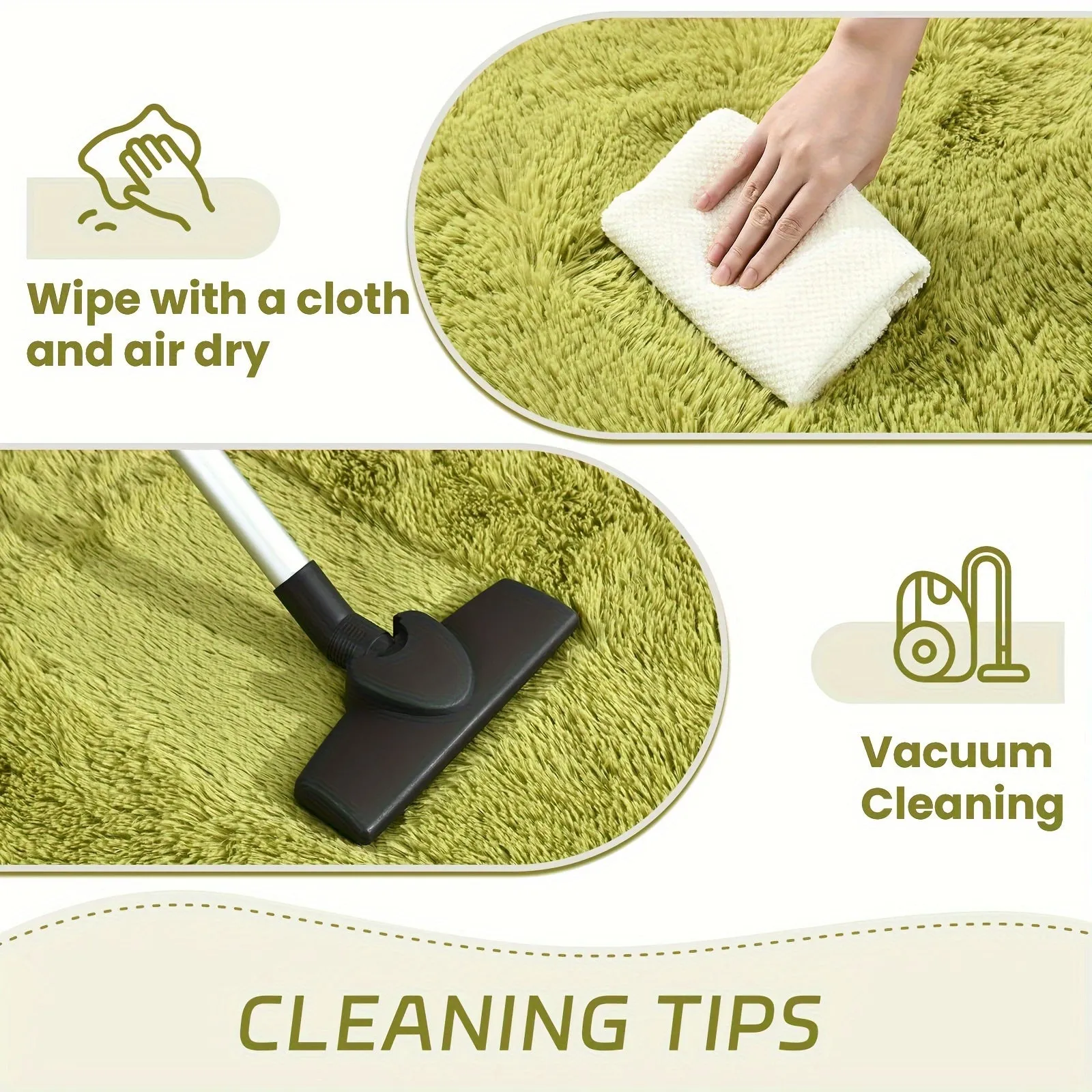 5x8 Feet Large Soft Fluffy Green Grass Shag Carpet, Non-Slip Plush Indoor Carpet for Bedroom, Living Room, Dormitory Home Decor