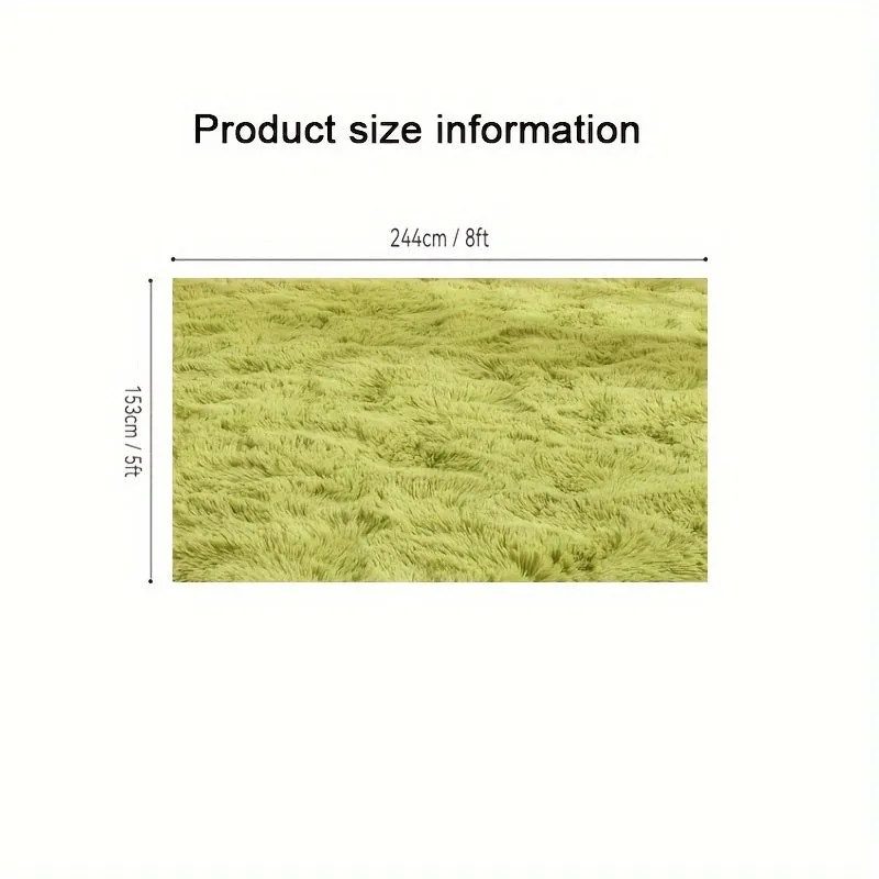 5x8 Feet Large Soft Fluffy Green Grass Shag Carpet, Non-Slip Plush Indoor Carpet for Bedroom, Living Room, Dormitory Home Decor