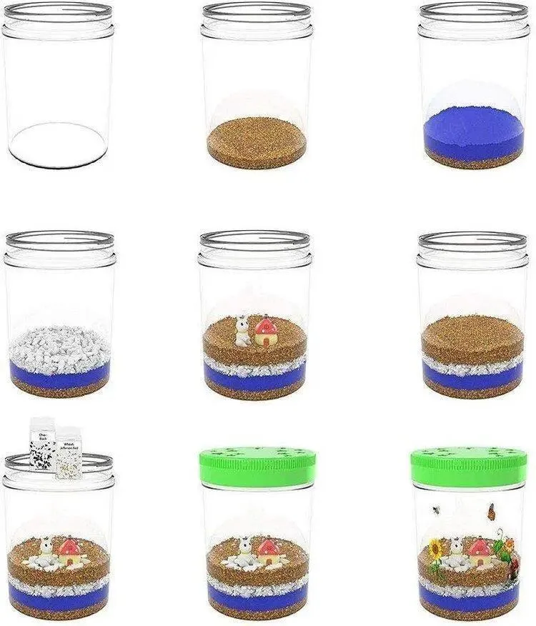 Dan&Darci Light-up Terrarium Kit for Kids with LED Light on Lid