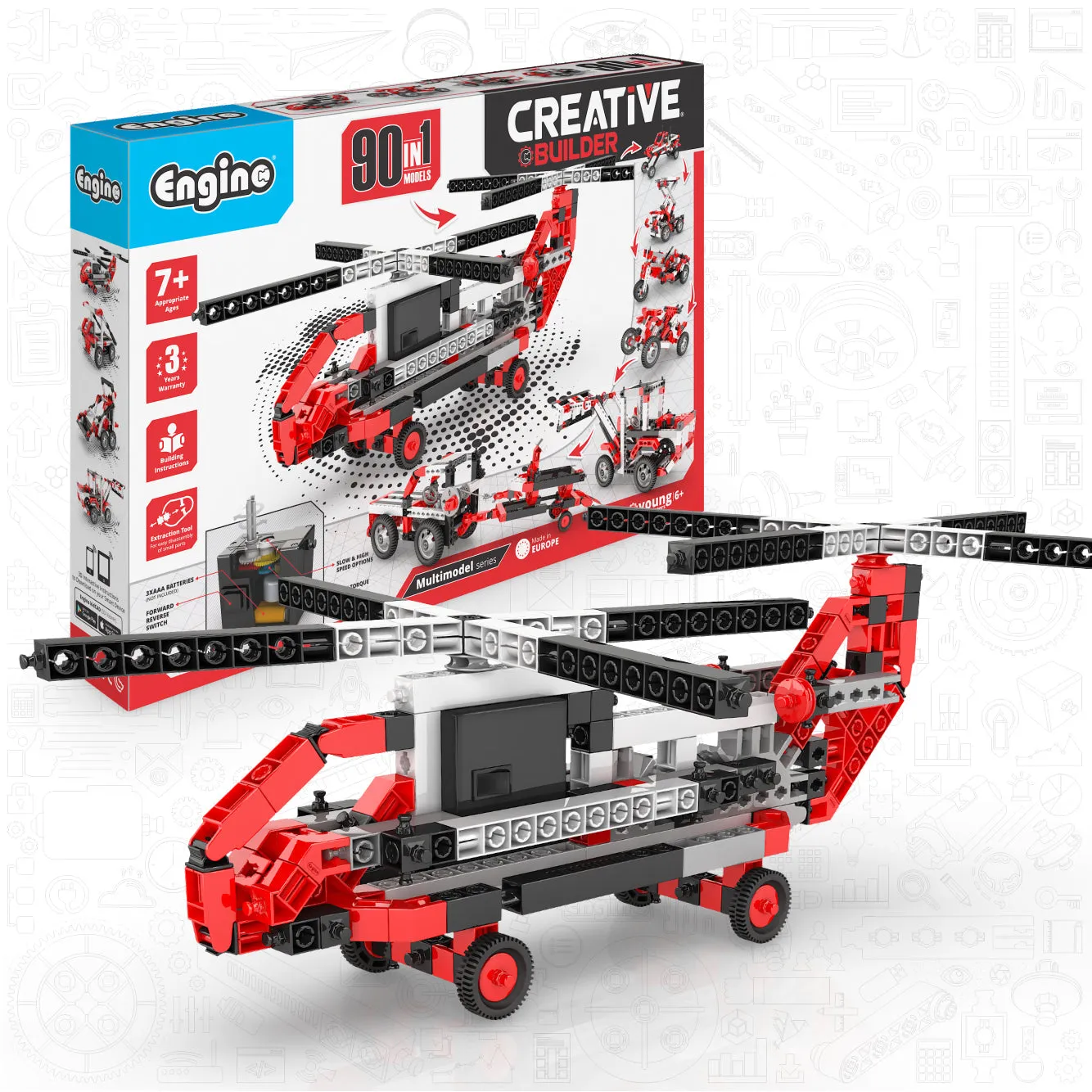 Engino Creative Builder 90 Models Motorized Set - Multi Model Set