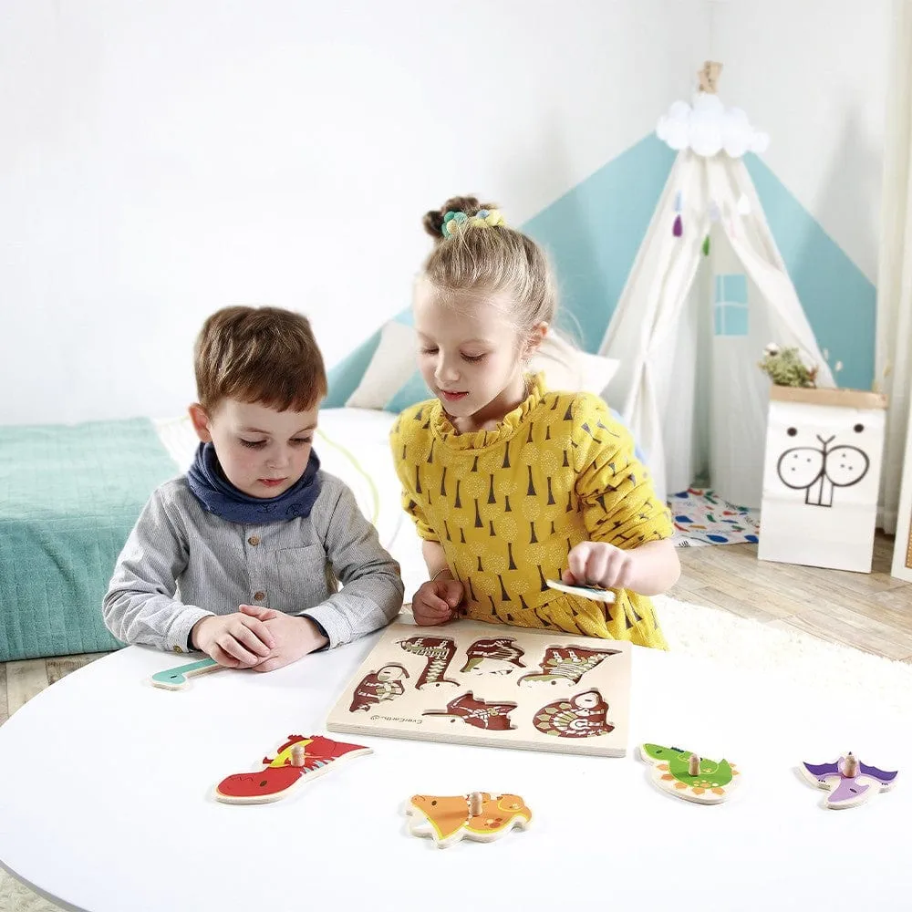 EverEarth Wooden Dinosaur Peg Wooden Puzzle