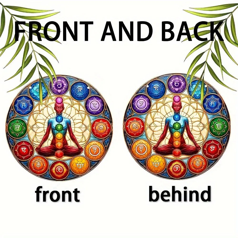Flat Acrylic - Human Chakras Garden Suncatchers - 22.86cm x 22.86cm