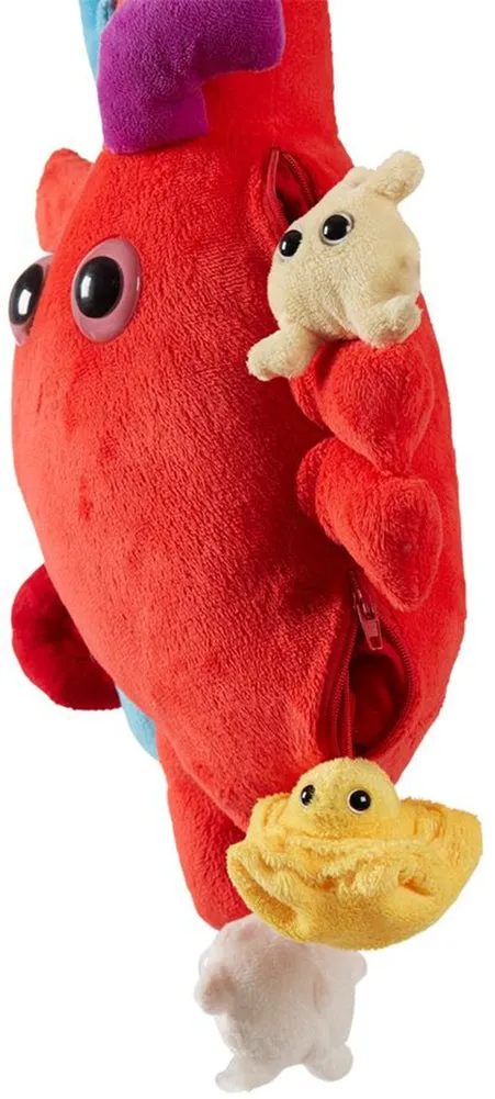 Giant Microbes Plush - Heart Deluxe With Mini Cells