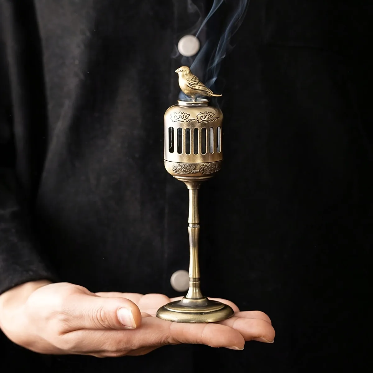 Golden Magpie-Shaped Palace Lantern Incense Burner