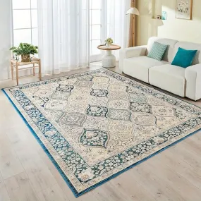 Luxurious Boho Area Rug - Machine Washable, Anti-Slip Backing, Stain Resistant, Large Floor Carpet for Living Room and Bedroom - Soft, Plush, Durable, Easy to Clean, and Versatile Home Decor