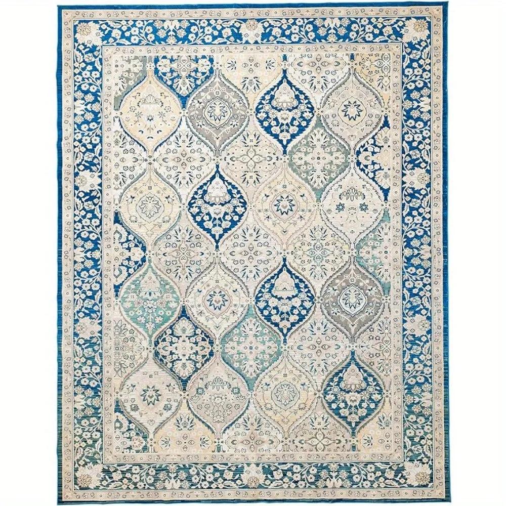 Luxurious Boho Area Rug - Machine Washable, Anti-Slip Backing, Stain Resistant, Large Floor Carpet for Living Room and Bedroom - Soft, Plush, Durable, Easy to Clean, and Versatile Home Decor