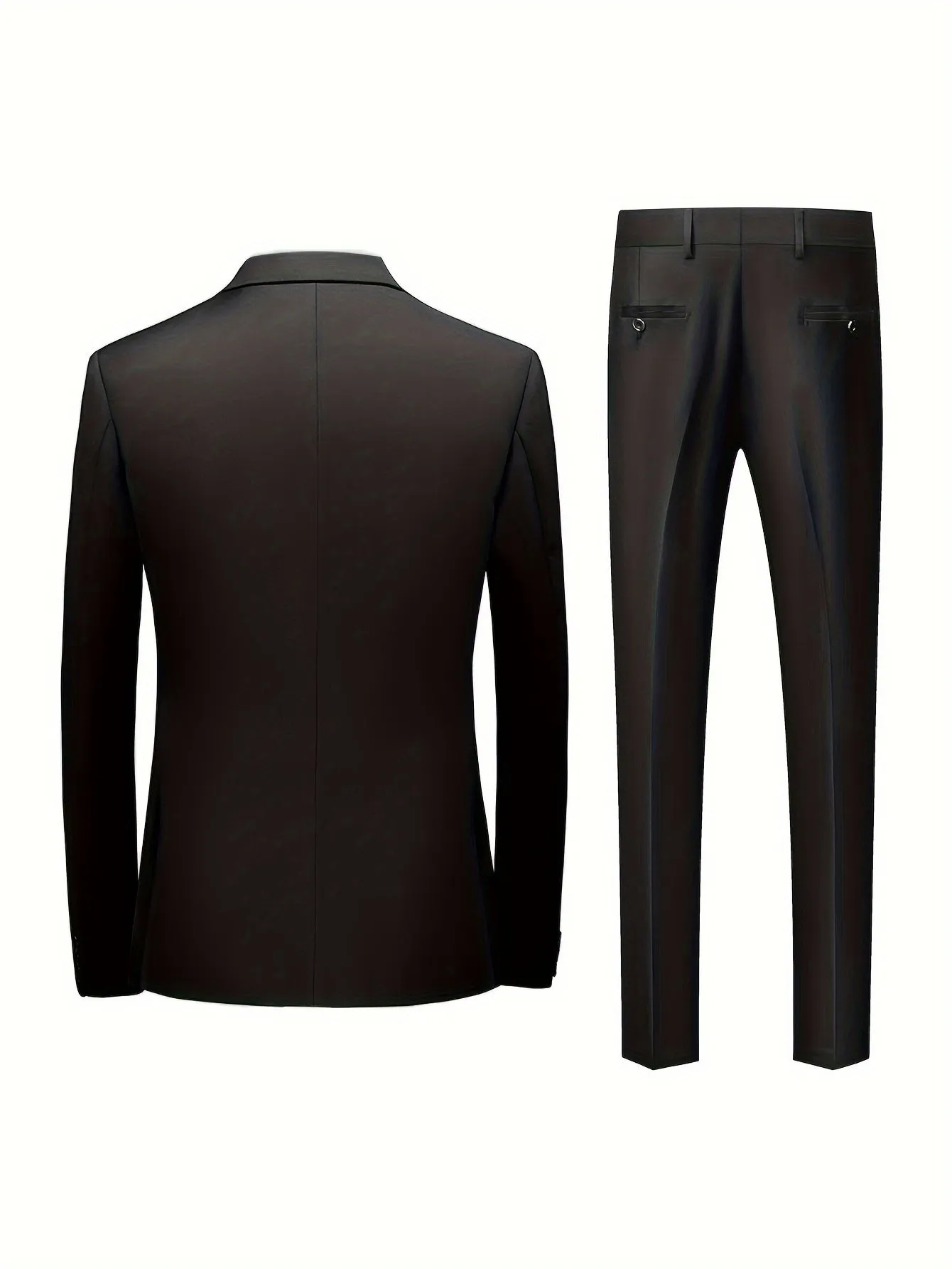Nukty 2pcs Men's Suit Fashion Set Jacket Suit and Trousers Elegant Business Casual Banquet Party
