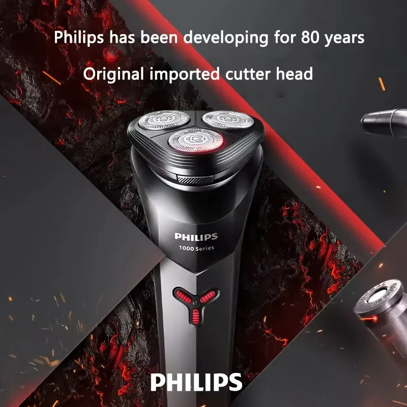 Philips S1113 Men's Electric Shaver - USB Rechargeable, Stainless Steel Blades, Waterproof, 30-45 Min Runtime