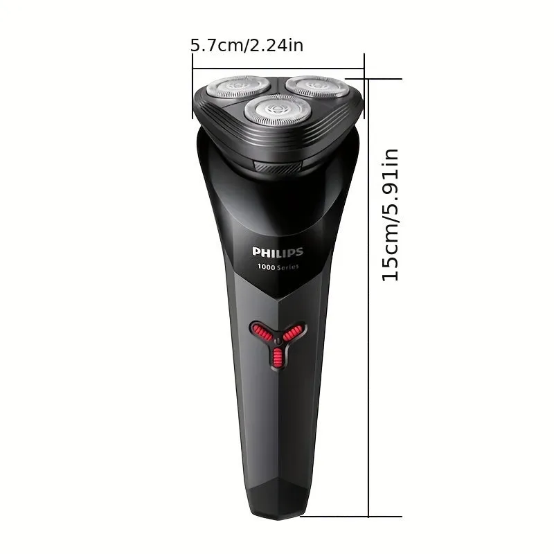 Philips S1113 Men's Electric Shaver - USB Rechargeable, Stainless Steel Blades, Waterproof, 30-45 Min Runtime