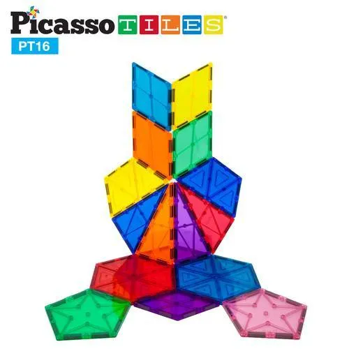 PicassoTiles PT16 3D Magnetic Building Block Tiles