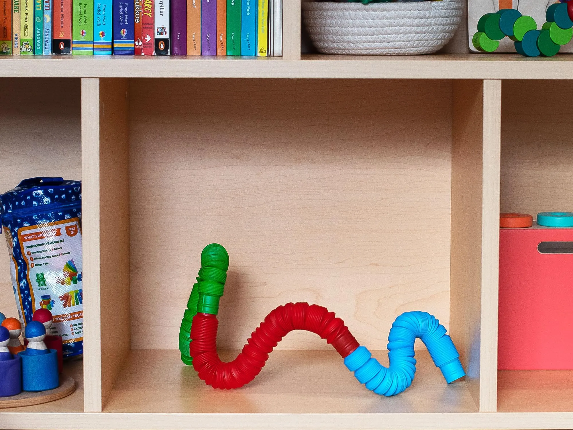 Plastic Sensory Pop Tube Fidget Toys | Set of 3 | Blue, Red, Green