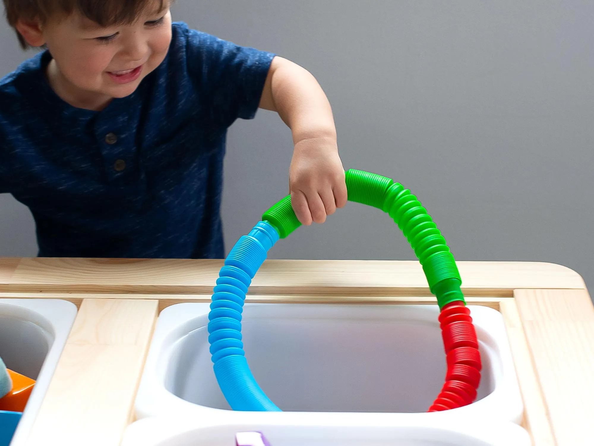 Plastic Sensory Pop Tube Fidget Toys | Set of 3 | Blue, Red, Green