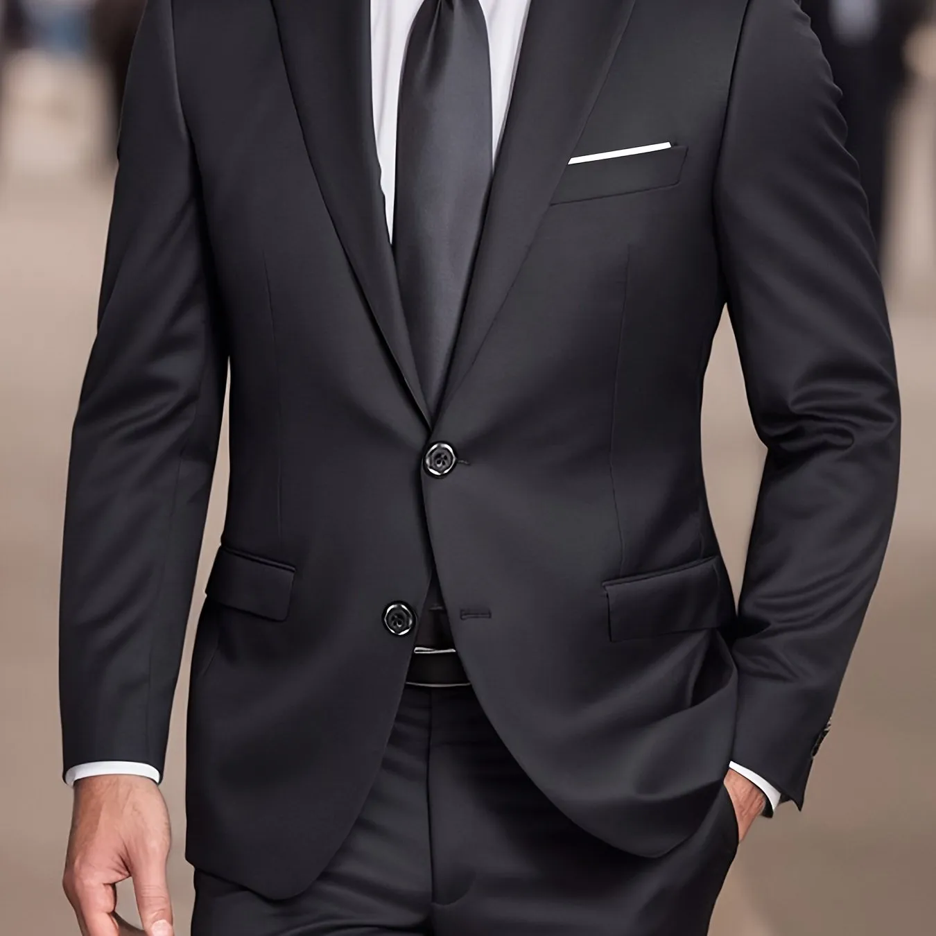 Riolio 2pcs Men's Suit Fashion Set Jacket Suit and Trousers Elegant Business Casual Banquet Party