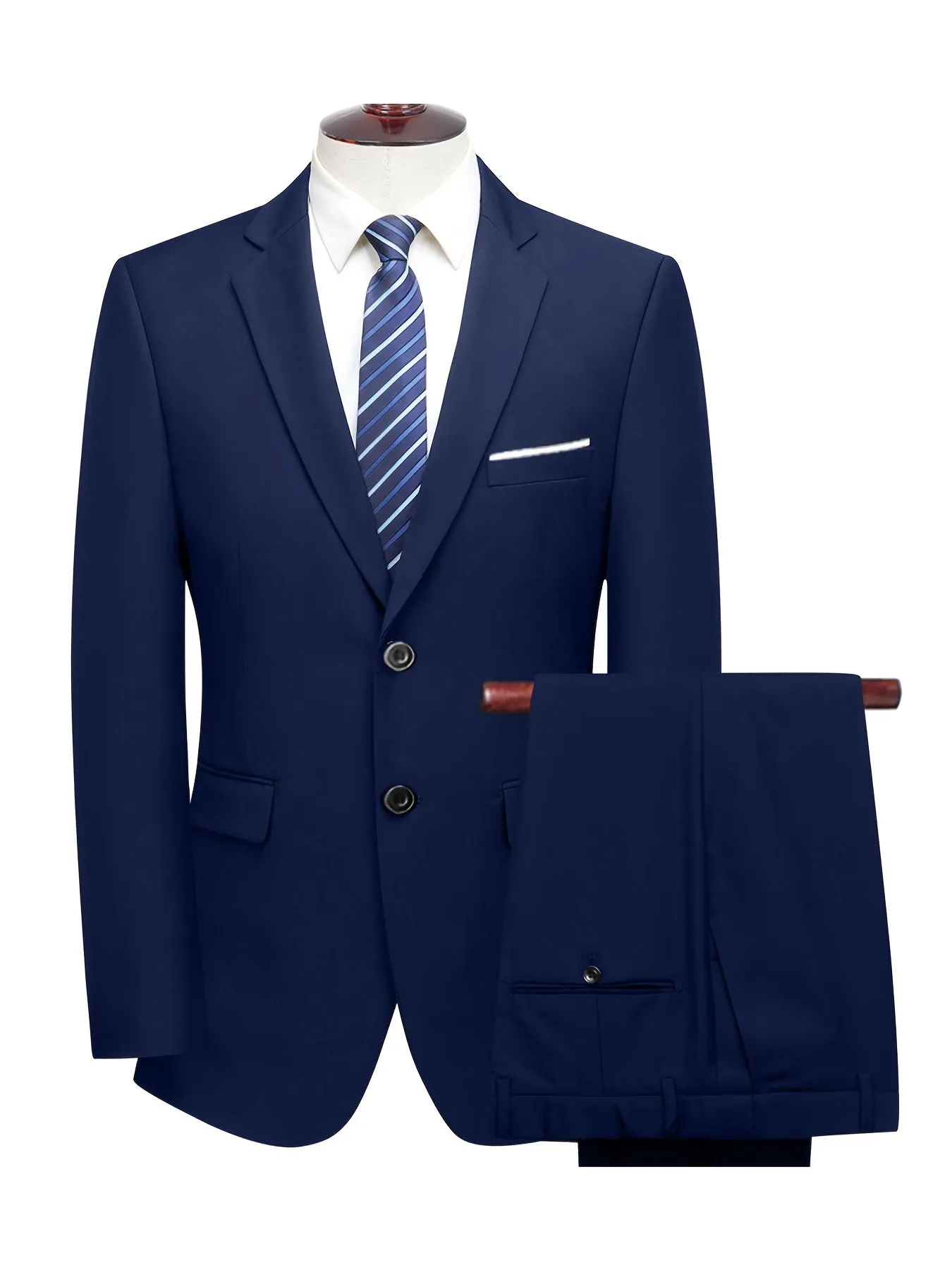 Riolio 2pcs Men's Suit Fashion Set Jacket Suit and Trousers Elegant Business Casual Banquet Party
